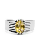 Vintage craft Ring Yellow Peridot Sterling silver 925 vrc007s